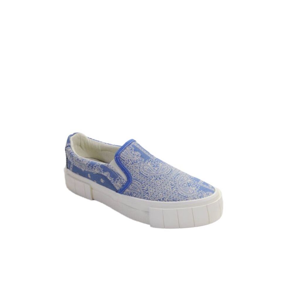 Good News Womens Yes Paisley Print Slide On Sneakers Blue Size 38 8